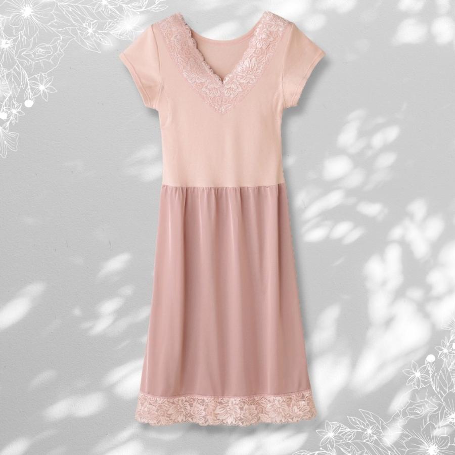 スリップ 長袖 半袖 レディース ロング インナー ペチコート 袖 綿 コットン フォーマル 柔らか 肌着 吸汗 汗取り インナー |  | 14