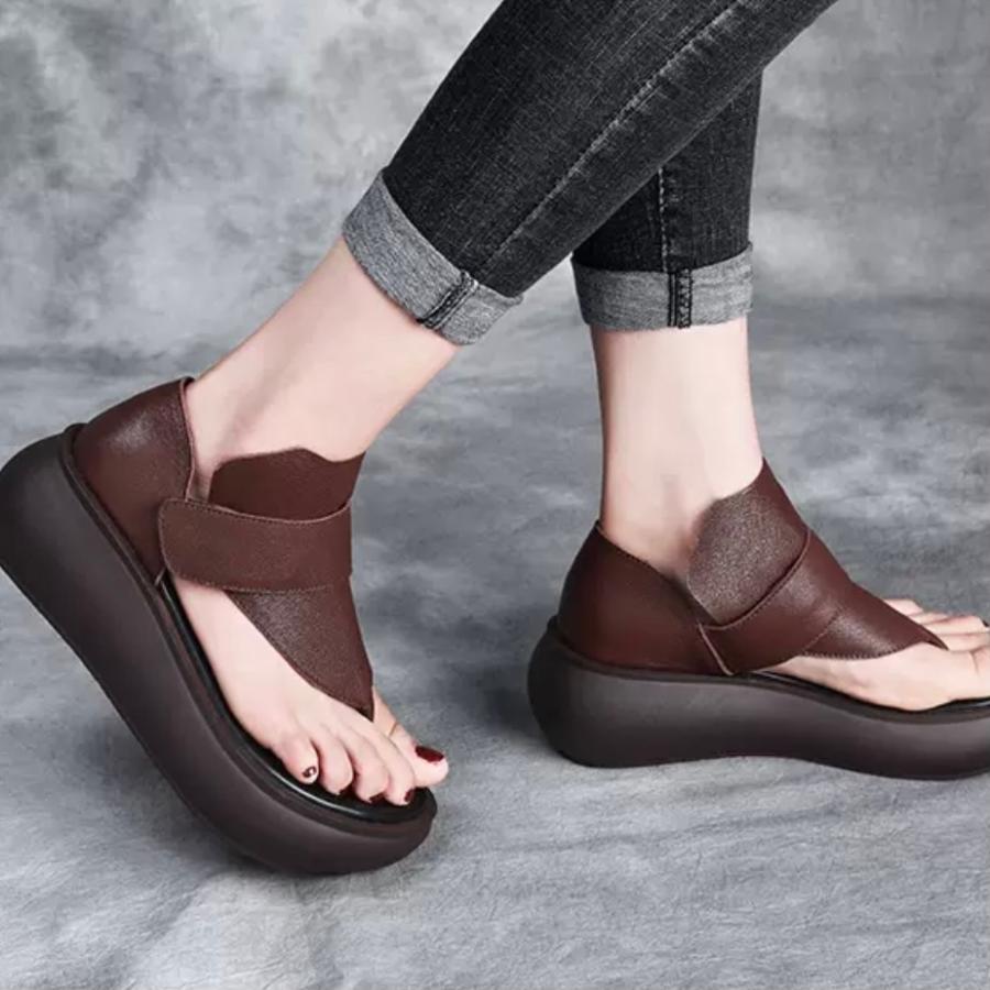 2色 厚底サンダル シューズ 厚底 靴 レザー 送料無料 牛革 ブラック ブラウン 大人可愛い かわいい きれいめ 大人女子 エレガント 無地 春 夏 秋 冬 ガーリー