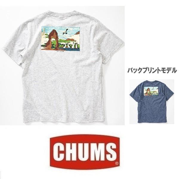 セール　メール便可　CHUMS チャムス 浮世絵Ｔシャツ　CH01-1672　メンズ　半袖　Ｔシャツ　バックプリント　和柄　アウトドア