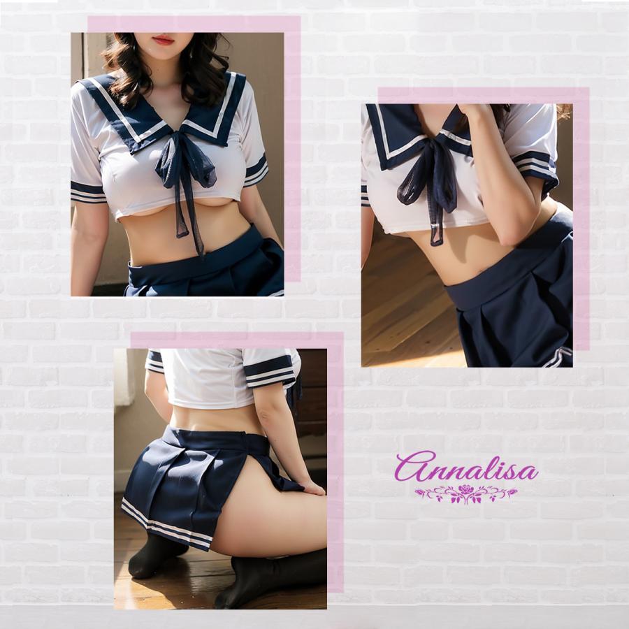 セーラー服 大きいサイズ ぽっちゃり コスプレ セーラー 女子高生 JK 制服 男ウケ セクシー かわいい 半袖 ミニスカート ハロウィン コスプレ衣装 L LL XL |  | 06