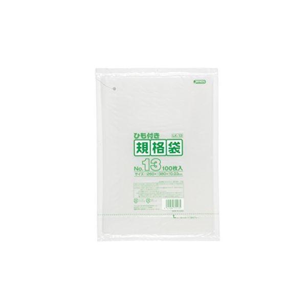 規格袋ひも付 13号100枚入03LLD透明 LK13 〔（30袋×5ケース）合計150袋セット〕 38-470