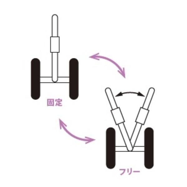 軽量 車輪付き ステッキ 〔ブーケ〕 幅17×奥行45×高さ88cm 買い物袋 バッグ用フック付 傘固定可能 ハンドレール ステッキ II ステッキ