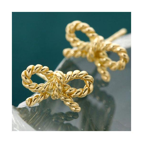 Amelie Monchouchou（アメリ モンシュシュ） リボンペンダント＆ピアス コフレセット K18イエローゴールド Monchouchou