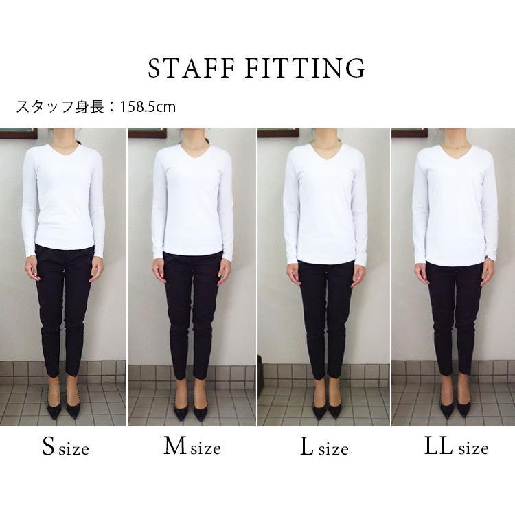 Tシャツ Vネック カットソー レディース 長袖 無地 ダブル Tシャツ Vネック カットソー レディース 長袖 無地 ダブル