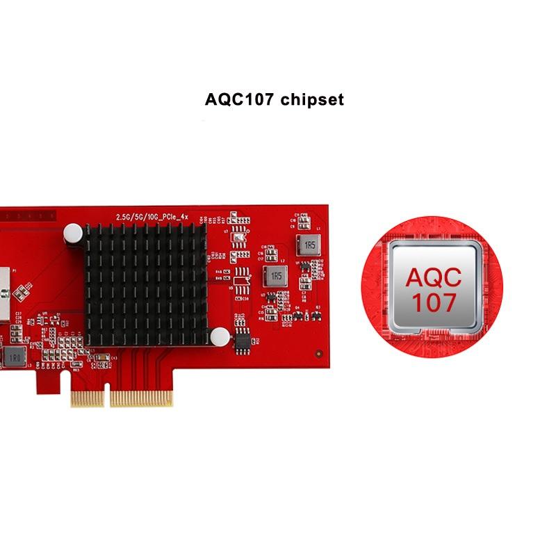 10 Gigabit Ethernet RJ45 Network Adapter PC-Express x4 10 Gbps LAN アダプター [ 10 ギガビット イーサネット AQUANTIA AQC107 搭載 10giga ゲーミング ] |  | 06