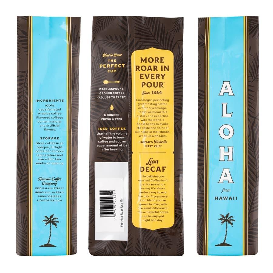 コーヒー デカフェ ライオンコーヒー ヘーゼルナッツ 198g 粉 Hawaii Coffee Company 211 アロハショッピングセンター 通販 Yahoo ショッピング