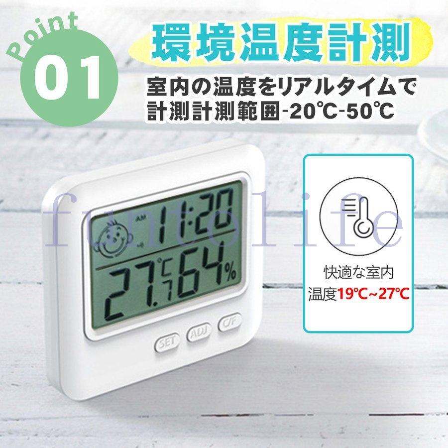 Y sGROUP店オーム電機 時計付温湿度計 白 TEM-210-W