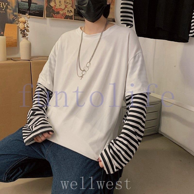 Tシャツ 長袖 重ね着風 レイヤード メンズ ボーダー 切り替え メンズtシャツ ロングtシャツ 春秋 秋服 無地 新作 通勤 通学 代引不可 Fun 7102dezxm Funtolife 通販 Yahoo ショッピング