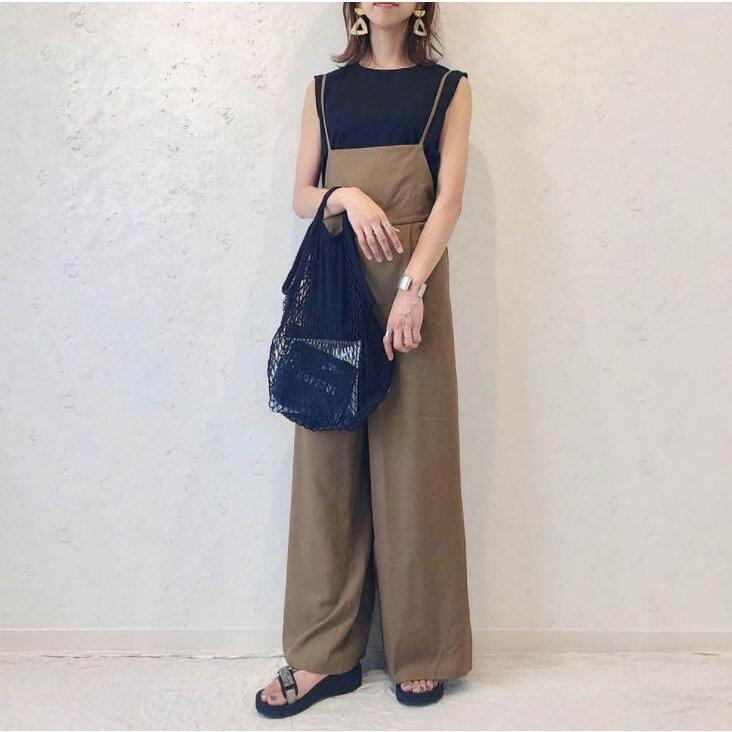 サロペット レディース 40代 30代 代 オールインワン コーデ パンツ ボトムス 春 夏 綿 コットン 黒 重ね着 ナチュラル おしゃれ Fun 72qttcl Funtolife 通販 Yahoo ショッピング