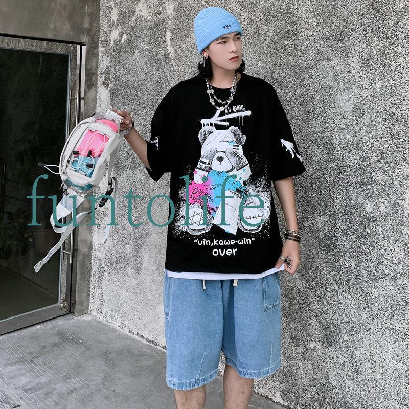 Tシャツ メンズ 半袖 大きい ストリート系ファッション 春夏 ダンス 衣装 韓国 Hiphopｂ系 アメカジ レディース カジュアル ロゴ Fun903 Lbyzt984 Funtolife 通販 Yahoo ショッピング
