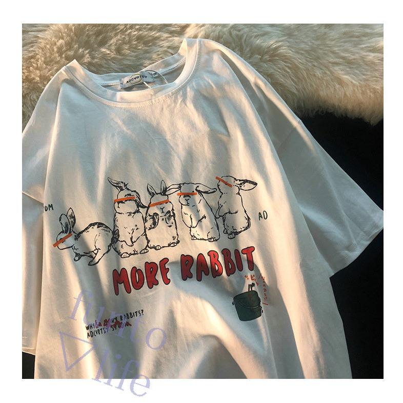 Tシャツ レディース 半袖 夏 ゆるい トップス 韓国ファッション 原宿系 Bf風 ヒップホップ ダンス ストリート風 カジュア兎チャン可愛い Klwo8gs7ks レディースファッション Sanasalman Com Pk