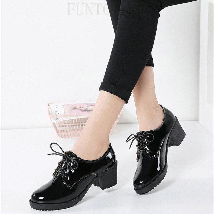 23 5cm 厚底エナメル調オックスフォードシューズ レディース ローファー 21人気特価