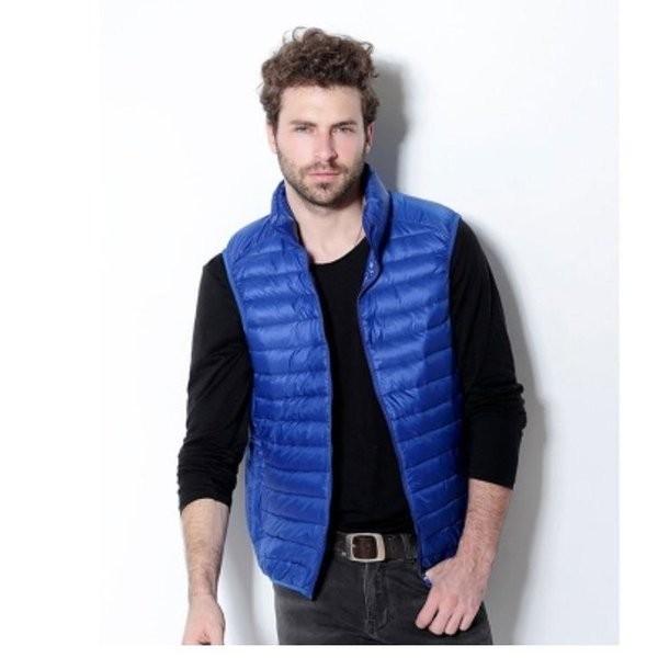 現金特価 ダウンベストノースリーブダウンコートベストジャケット袖なしジャケットメンズスタンドカラー薄手軽量防寒暖かカジュアル 超人気 Studiostodulky Cz
