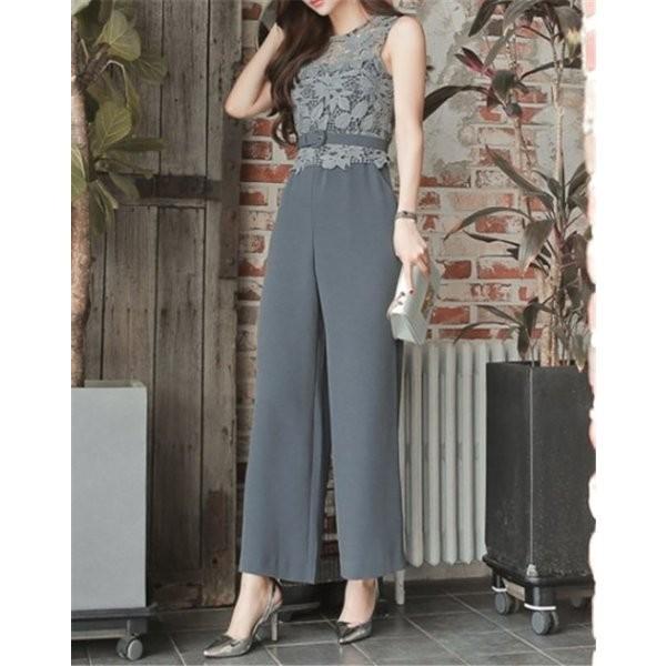 種類豊富な品揃え パンツドレス結婚式パーティ二次会レースお呼ばれ綺麗系アイテム オールインワン サイズ L Terresrouges Com