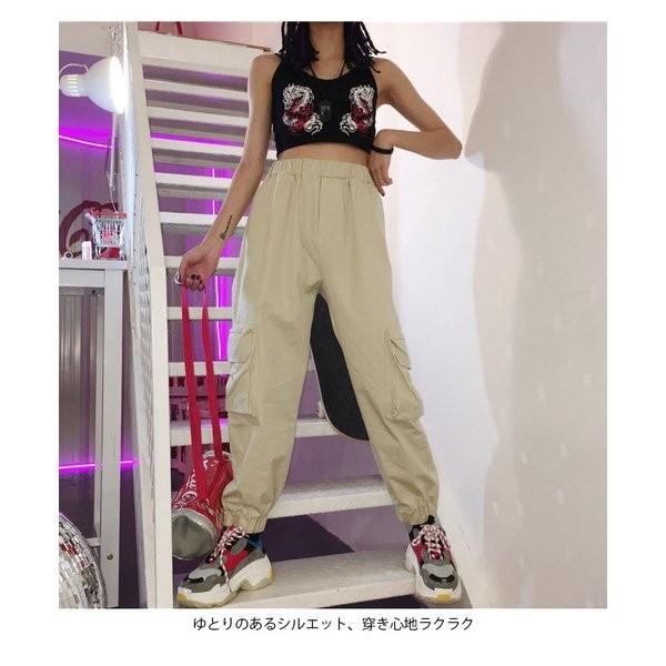 カーゴパンツレディースロングパンツサルエルパンツゆるパンツゴム入り無地ゆったりサルエルお洒落シンプルカジュアルボトムス春新作 訳あり