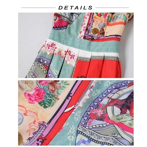 花柄ワンピースお呼ばれ系大きいサイズマキシ半袖丸襟大人上品二次会個性的派手長袖プリーツプリントワンピース春夏結婚式リゾートワンピース Rexxk Dgykr214 Funtolife 通販 Yahoo ショッピング