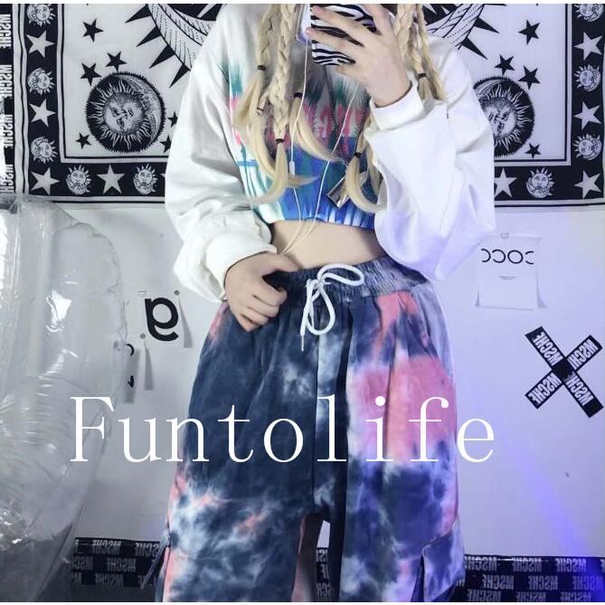 カーゴパンツ レディースボトムス カーゴパンツ スポーティ ヒップホップ ダンス 衣装 韓国ファッション ストリート風 個性的 服 原宿系 男女兼用 Xkunck Funtolife 通販 Yahoo ショッピング