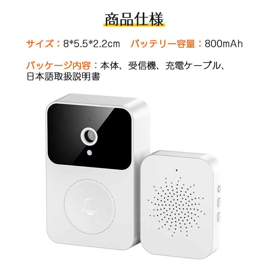 インターホン ワイヤレスドアホン 通話 工事不要 カメラ付き スマホ