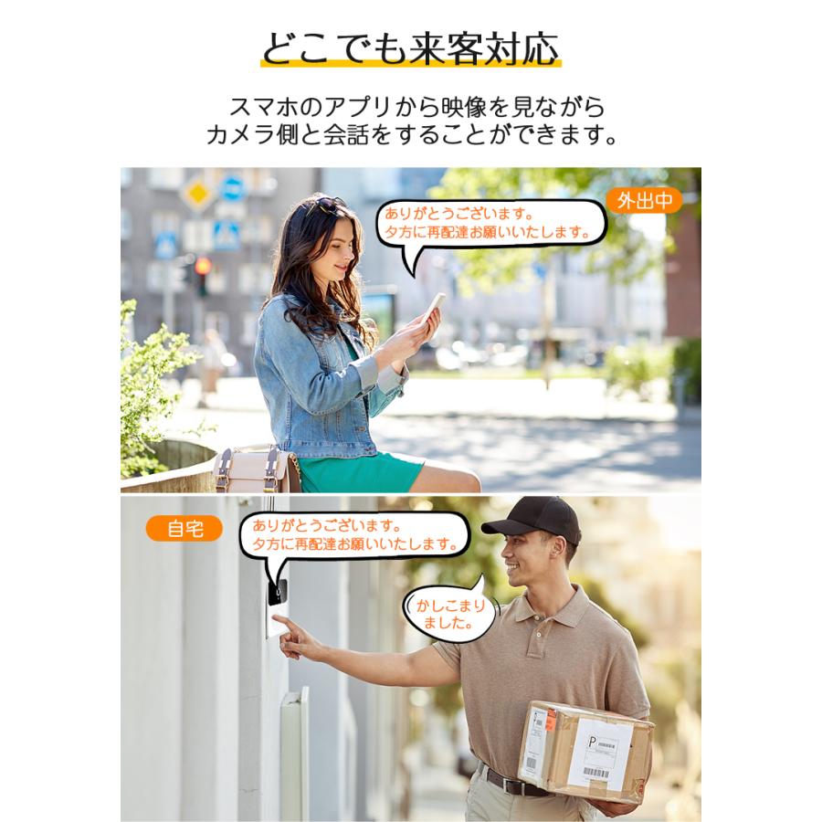 インターホン ワイヤレスドアホン 通話 工事不要 カメラ付き スマホ