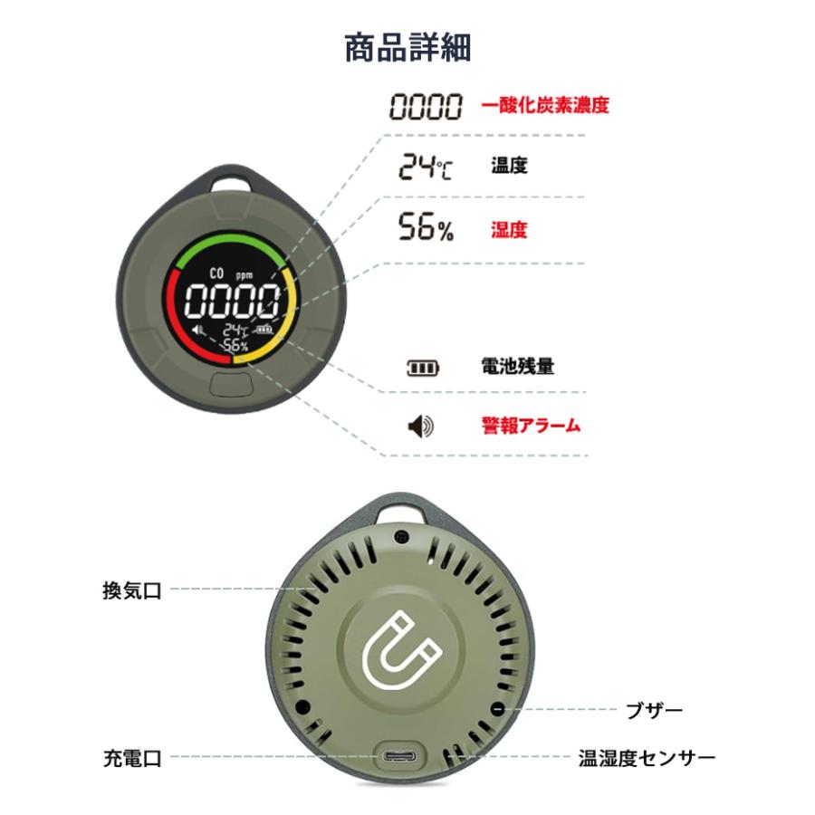 一酸化炭素チェッカー 警報値の個人設定 COモニター 一酸化炭素濃度計