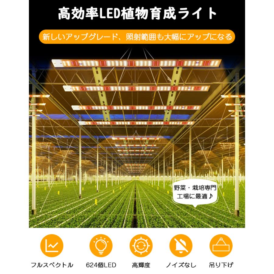植物育成ライト LED 624個 パネル 室内 屋外 フルスペクトル 植物育成ライト LED 624個 パネル 室内 屋外 フルスペクトル