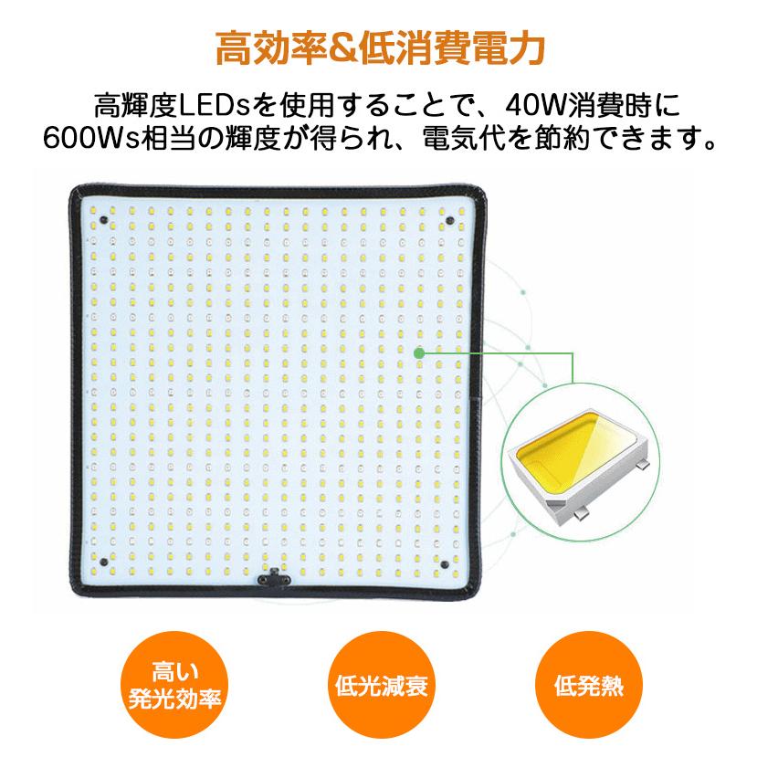 植物育成ライト LED パネル 500個LED 屋内 屋外用 フルスペクトル 観葉植物 多肉植物 室内園芸 植物ライト 600W相当 ソーラー led 水草栽培 野菜工場｜funtto｜08