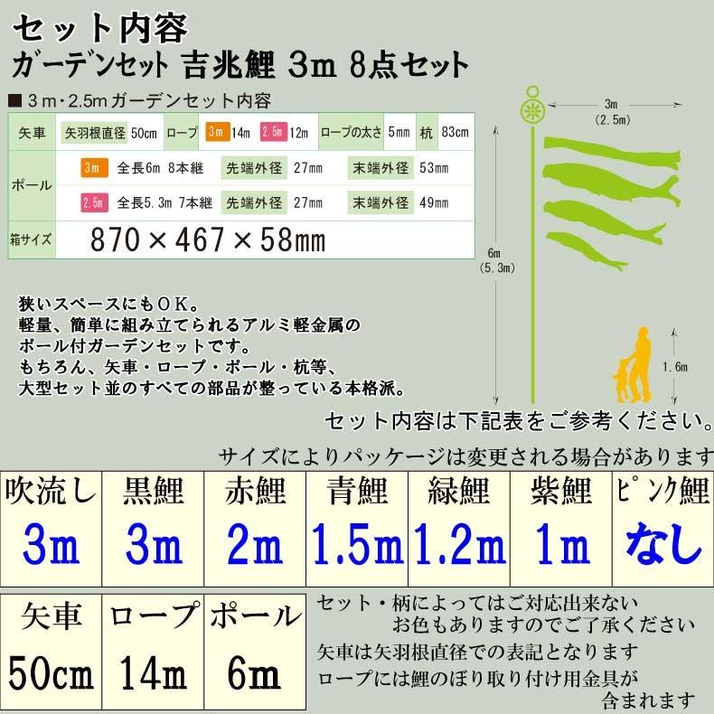 爆買 こいのぼり 鯉のぼり おしゃれ カ゛ーテ゛ンセット 吉兆鯉 3ｍ 8点セット_2