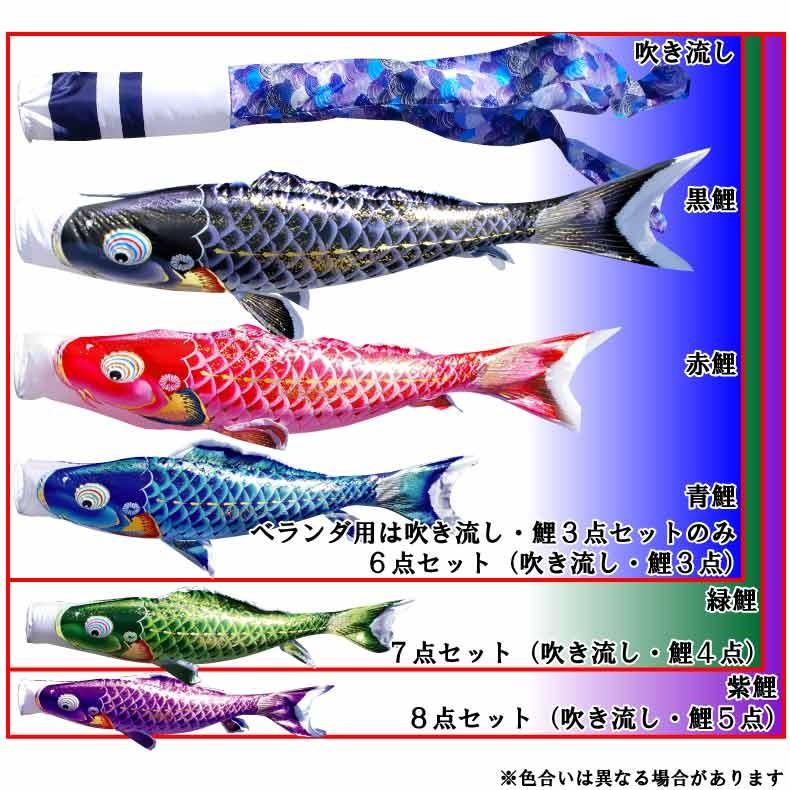 爆買 こいのぼり 鯉のぼり おしゃれ 大型セット 千寿鯉 3m 8点セット