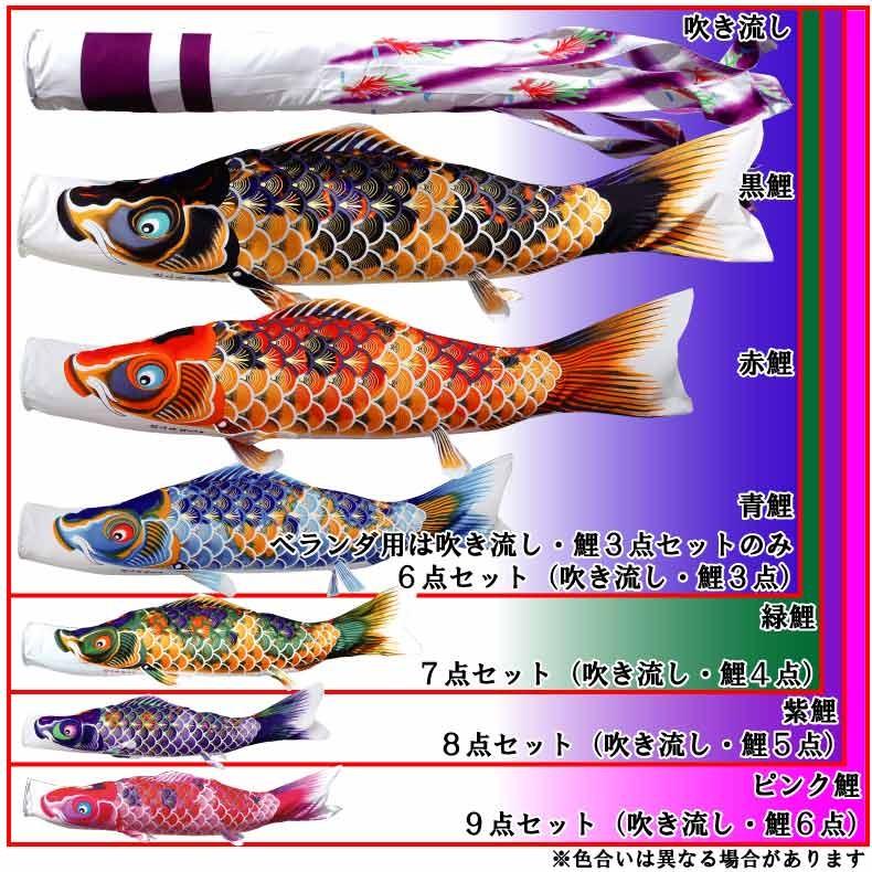 爆買 こいのぼり 鯉のぼり おしゃれ 大型セット ちりめん京錦鯉 4m 6