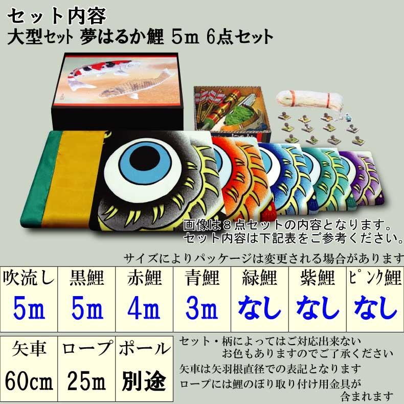 爆買 こいのぼり 鯉のぼり おしゃれ 大型セット 夢はるか鯉 5ｍ 6点セット_2