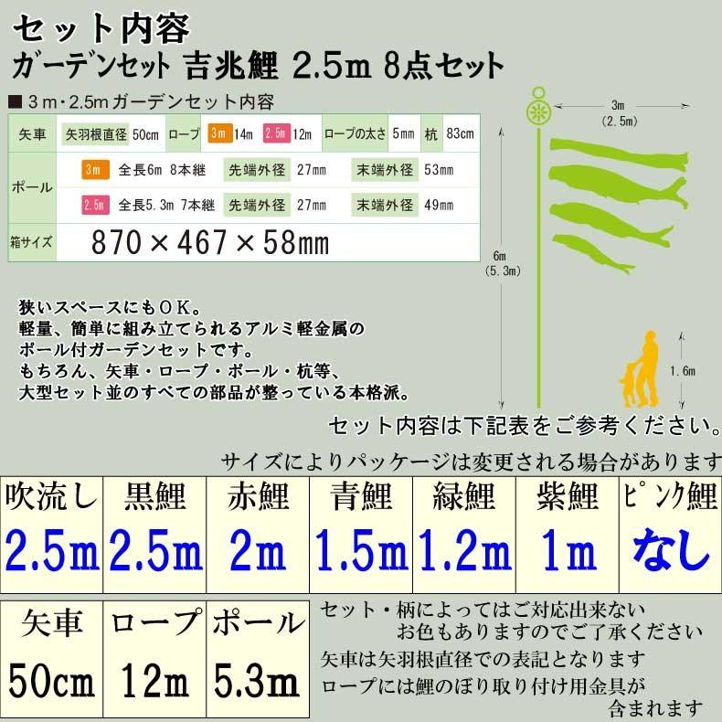 爆買 こいのぼり 鯉のぼり おしゃれ カ゛ーテ゛ンセット 吉兆鯉 2.5ｍ 8点セット_2