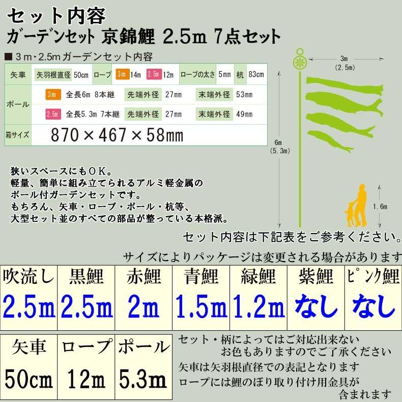 爆買 こいのぼり 鯉のぼり おしゃれ カ゛ーテ゛ンセット 京錦鯉 2.5ｍ 7点セット_2