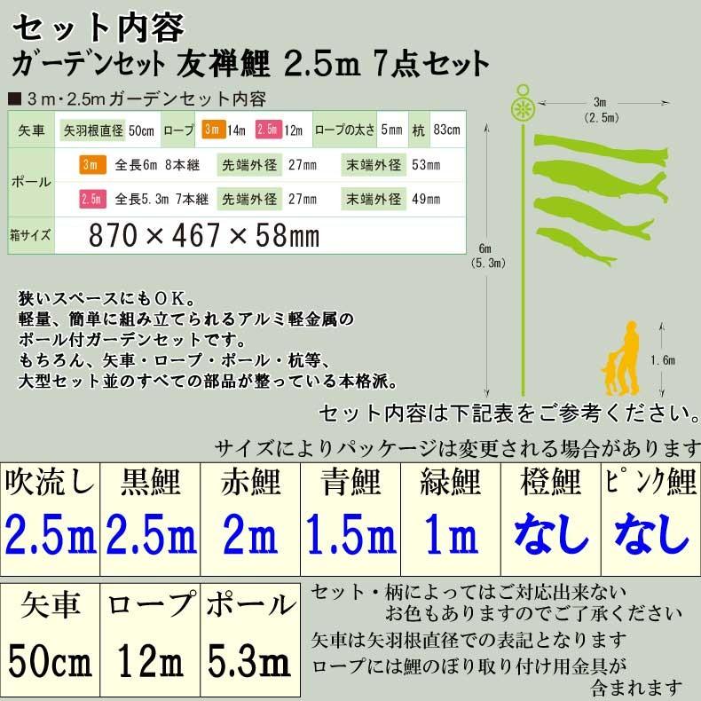 爆買 こいのぼり 鯉のぼり おしゃれ カ゛ーテ゛ンセット 友禅鯉 2.5ｍ 7点セット_2