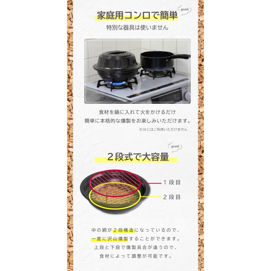 Smork 燻製鍋 トーセラム鍋 お手軽燻製鍋 スモークチップ入り Smork 燻製鍋 トーセラム鍋 お手軽燻製鍋 スモークチップ入り