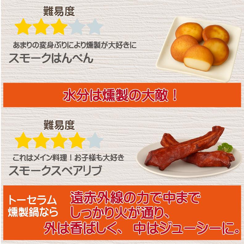 燻製器 家庭用 燻製機 キット 焼芋メーカー 焼き芋メーカー 浜焼き コンロ ピザ 石窯 ギフト BBQ バーべキュー 燻製鍋 スモーカー 室内 ２段式 トーセラム鍋 |  | 06