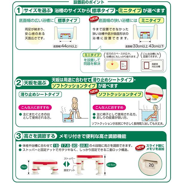 ▽S0338 安寿 高さ調節付浴槽台R“かるぴったん”標準 すべり止めシート