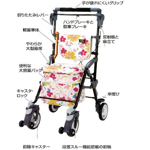 □キャリースルーンボックスSP おしゃれなシルバーカー段差