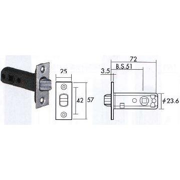 ラッチ】8ST チューブラ錠(角／6R) （8st-latch-kawaguchi