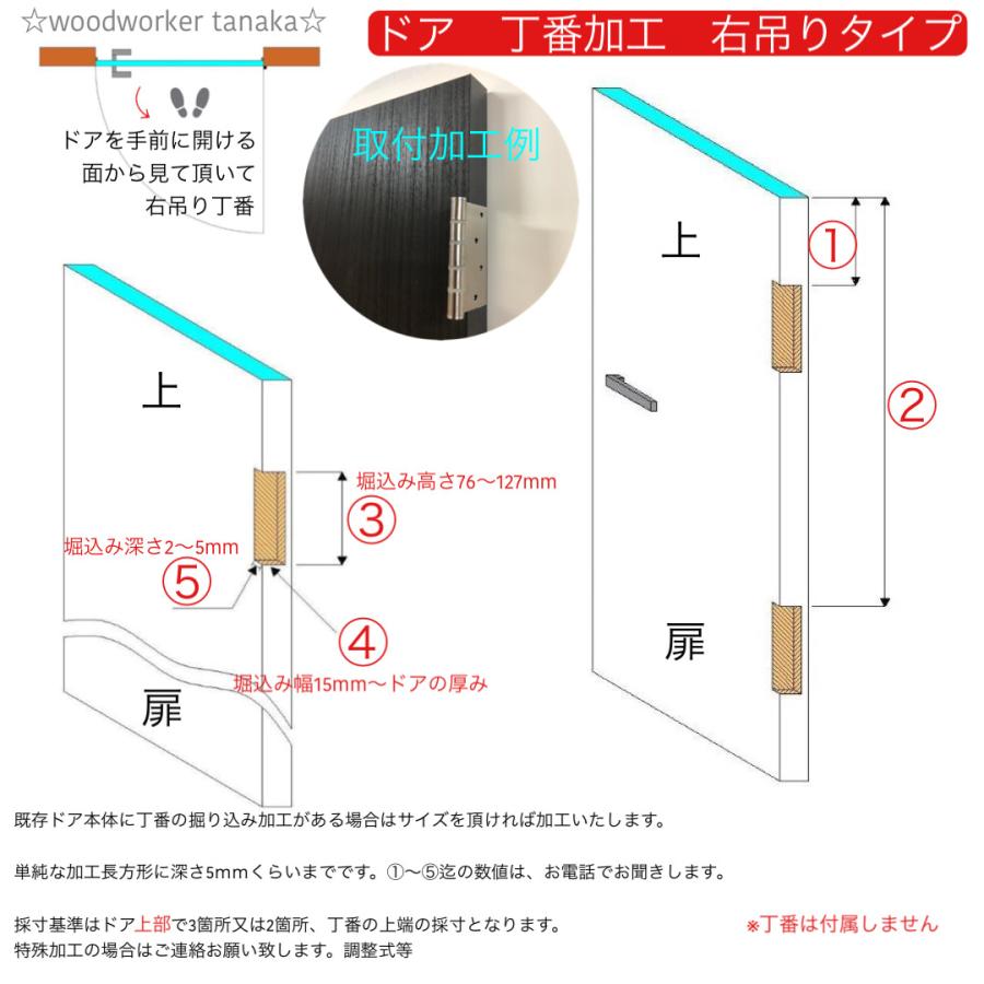 オーダードア　室内開き戸　木製建具　（商品コード：drl-004）オーダー　リフォーム　片開き　表面材カラーお選び頂けます。ご希望サイズでお届けいたします｜furido｜09