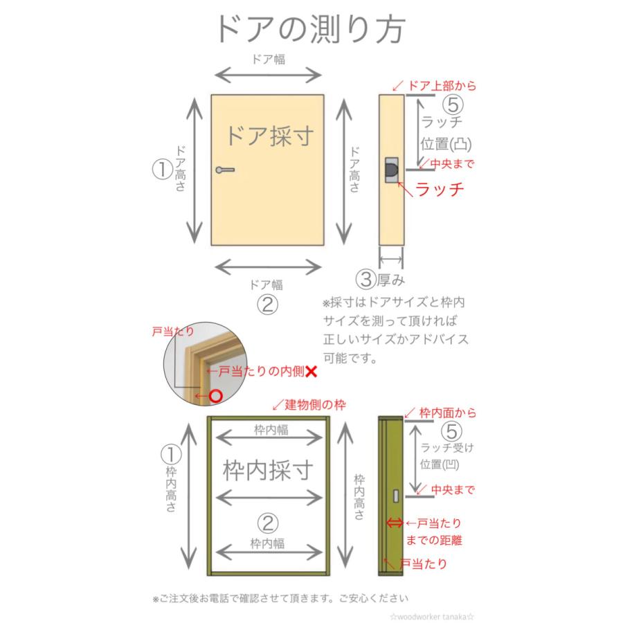 オーダードア　室内ドア対応　トイレ用木製建具　（商品コード：ds-005）今だけ金物セットお得品！表示錠レバーハンドル付　ご希望サイズでお届けいたします｜furido｜06