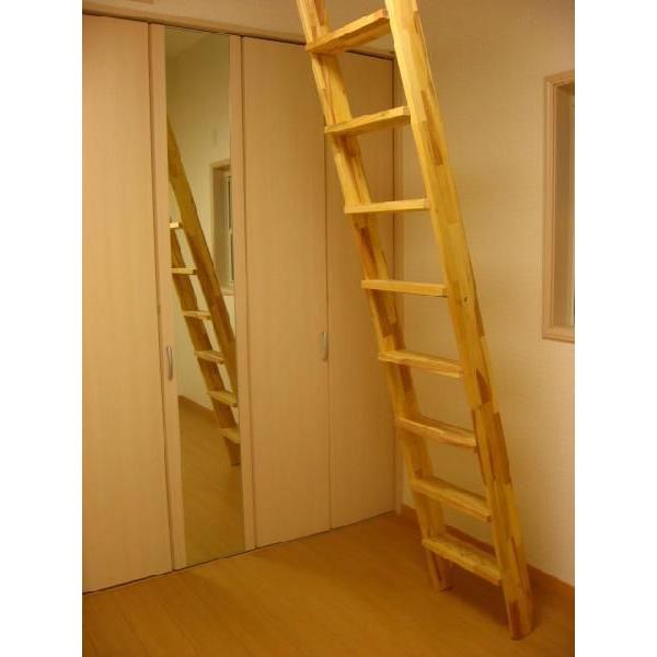 木製階段インテリア用　ロフト階段　ロフトハシゴ　ロフトはしご　梯子　金物セット　(fus-016-3)｜furido