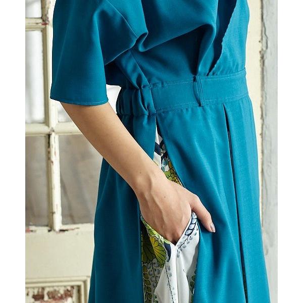 カシュクールワンピース 和柄ワンピース カシュクールワンピース レディース 和柄 和風 レトロ ブロックプリーツ ワンピ ロング 0608 2 100 ふりふ 通販 Yahoo ショッピング