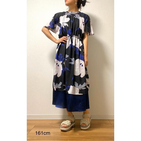 全ての Sale60 タロットマーブル サイドギャザーワンピースふりふオリジナル 和柄 ワンピース ゆったりシルエット フレア レディース 幾何学 柄 春夏 カジュアル 大人女子 和風 レトロ モダン Furifu おうち服 おうちコーデ おうちファッション 好評継続中