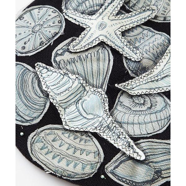 爆安プライス バラ色の帽子 海で見つけた宝物 ふりふセレクト 帽子 ベレー帽 ハンドメイド プリント 貝殻 ヒトデ 海 チュール パール アップリケ 婦人 レディース 白 黒 送料無料 Zoetalentsolutions Com