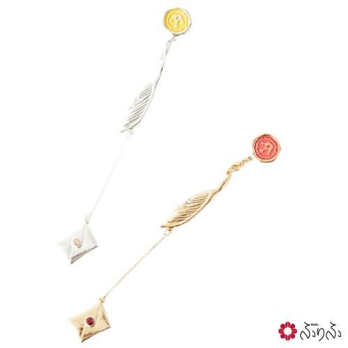 公式 ふりふ メッセージ根付 根付 ストラップふりふオリジナル 根付け ねつけ 帯飾り 着物 きもの 和装小物 羽ペン 封蝋モチーフ ゴールド シルバー 大正ロマン 0637 7 ふりふ 通販 Yahoo ショッピング