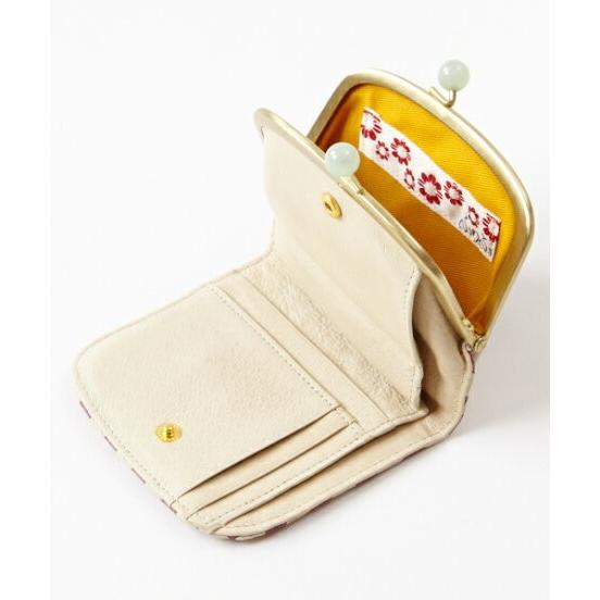 市松がまぐち二つ折り財布 財布 レディース 二つ折り 本革 日本製 二つ折り財布 市松 がま口 フリンジ 革財布 革友禅 母の日 プレゼント 0638 6 ふりふ 通販 Yahoo ショッピング