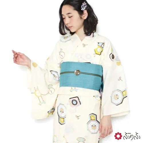 浴衣 レディース ふりふ 古時計 紫織庵 コラボ浴衣 日本製 和柄 夏 ポップ レトロ モダン かわいい お洒落 和服 和装 レトロ浴衣 レトロモダン 大正ロマン 0651 3 020 ふりふ 通販 Yahoo ショッピング