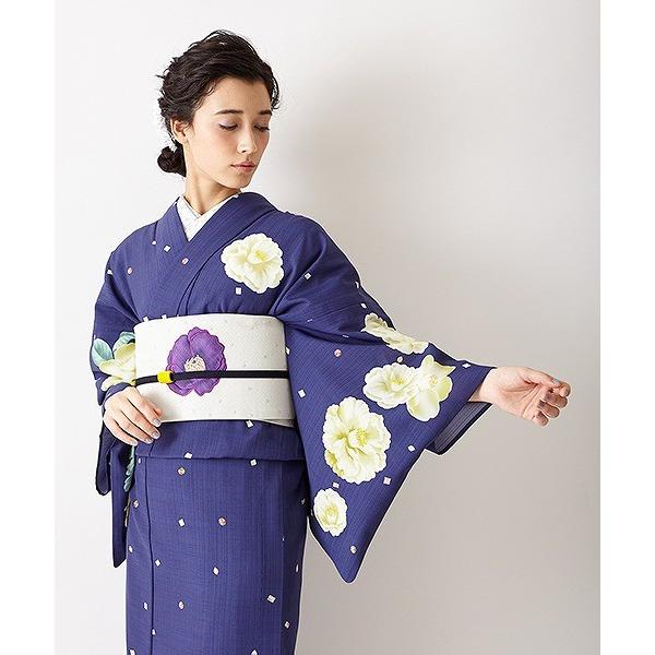 公式 ふりふ 単品 浴衣「飴椿」 浴衣 日本製 ゆかた 女性 訪問着調 和 ...