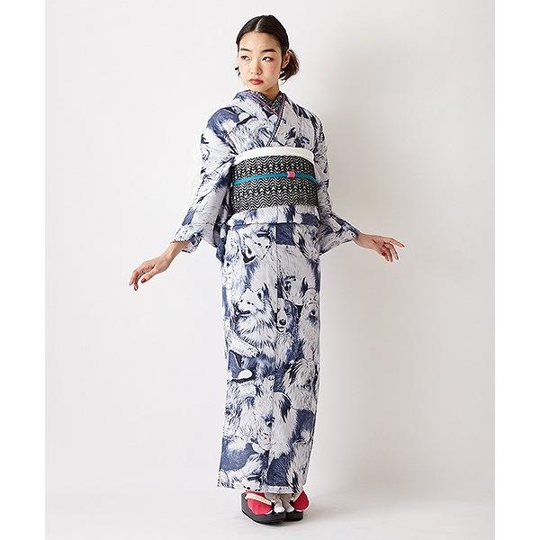 浴衣 犬図鑑 浴衣 単品 ふりふオリジナル 日本製 ゆかた レディース 女性 犬柄 総柄 和柄 和風 レトロ モダン かわいい 可愛い 大人 0651 3 ふりふ 通販 Yahoo ショッピング