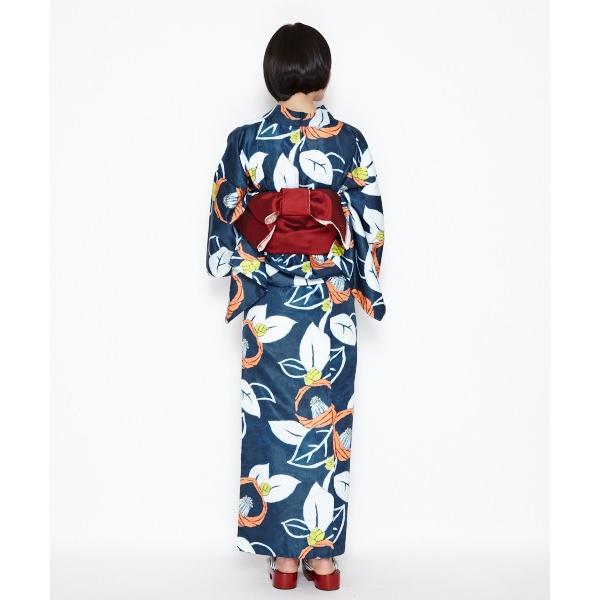 セール 浴衣 レディース ふりふ 椿クレヨン レトロ モダン グレー ネイビー 花柄 古典柄 かわいい 大人女子 夏 大正ロマン 0651 3 ふりふ 通販 Yahoo ショッピング